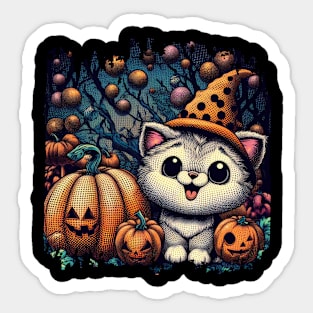 Happy Halloween by Kitten Sticker